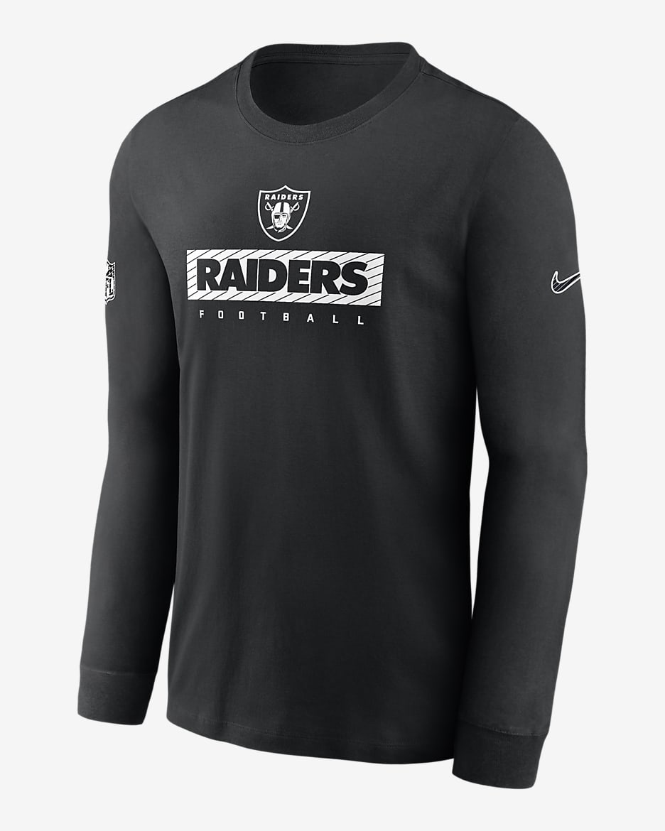 Las Vegas Raiders Sideline Team Issue Men s Nike Dri FIT NFL Long Sleeve T Shirt. Nike